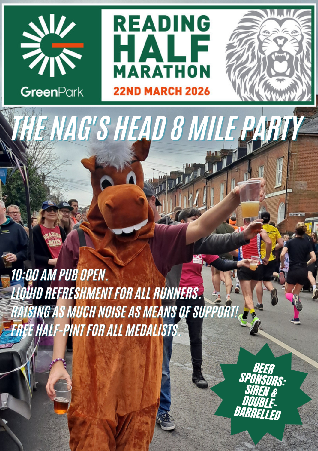 Reading Half Marathon Mile 8 Party